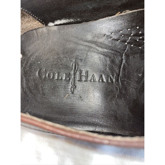 Cole Haan Dress Shoes Mens Sz 11.5 M Chocolate Brown Leather Oxfords Block Heels main image 9